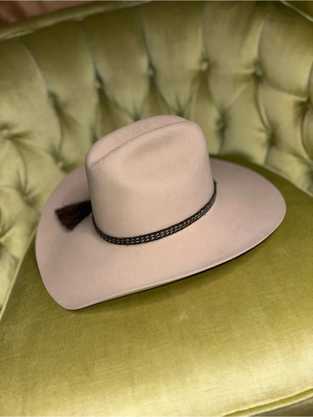 Wrangler Cowboy Western Hat, Black, Beaver, 6X Quality, Size 6 3/4 - Picture 10 of 15